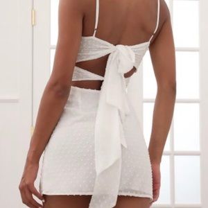 Evelyn Front Twist Chiffon Dress in White